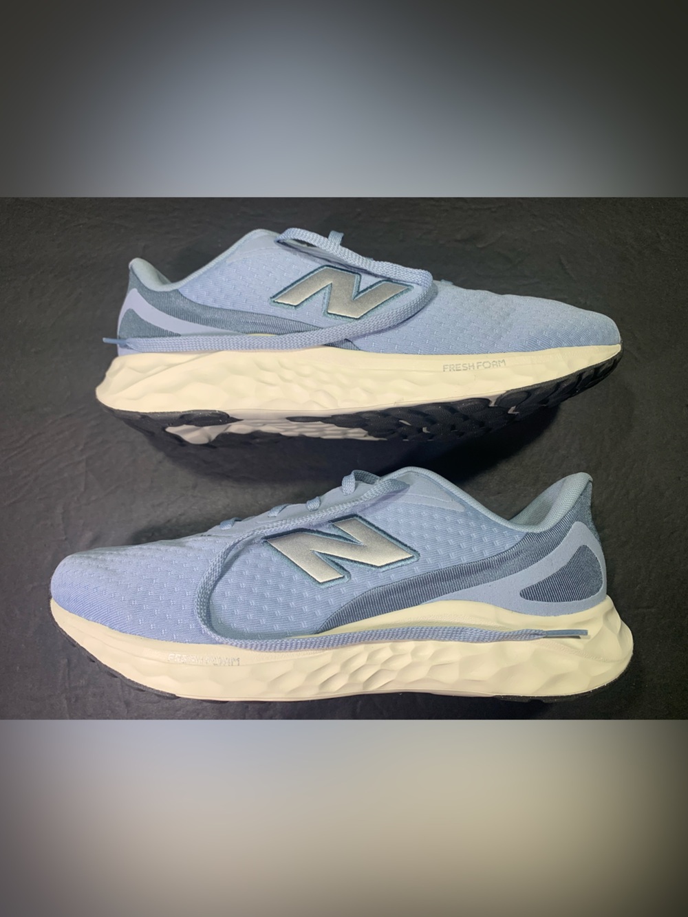 New Balance Fresh Foam Arishi Women’s Light Gray Blue Silver Shoe Size-11
